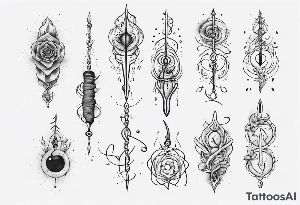 unalome with breathe tattoo idea