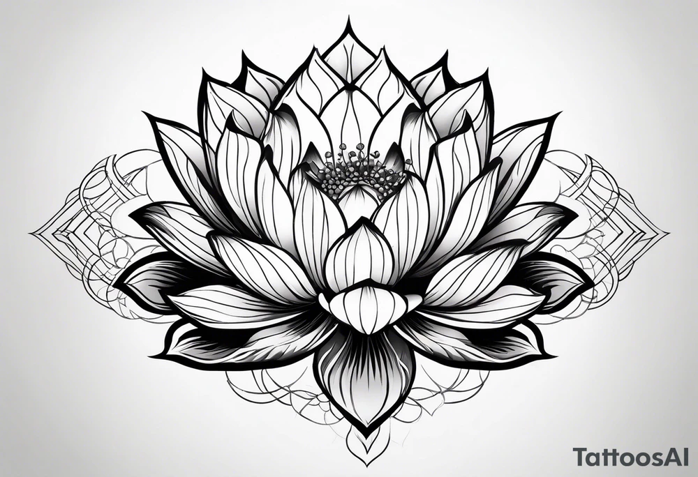 lotus flower  masculine design tattoo idea