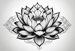 lotus flower  masculine design tattoo idea