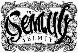 semilly name written in beautiful letters with a small heart tattoo idea