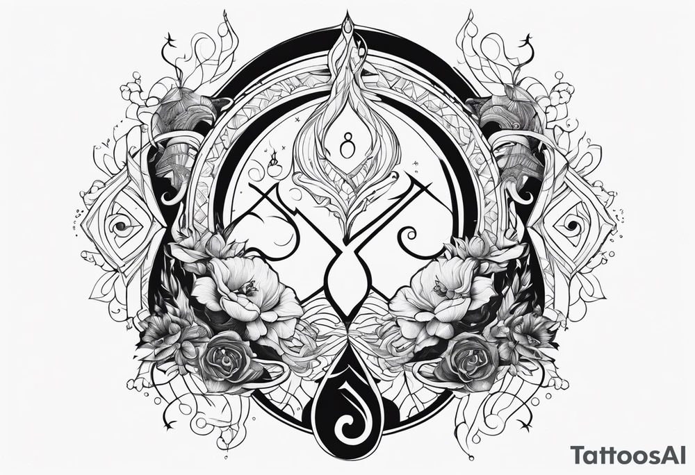 Aquarius and cancer merging together as one tattoo idea