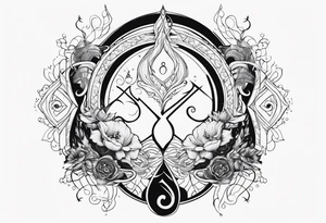 Aquarius and cancer merging together as one tattoo idea
