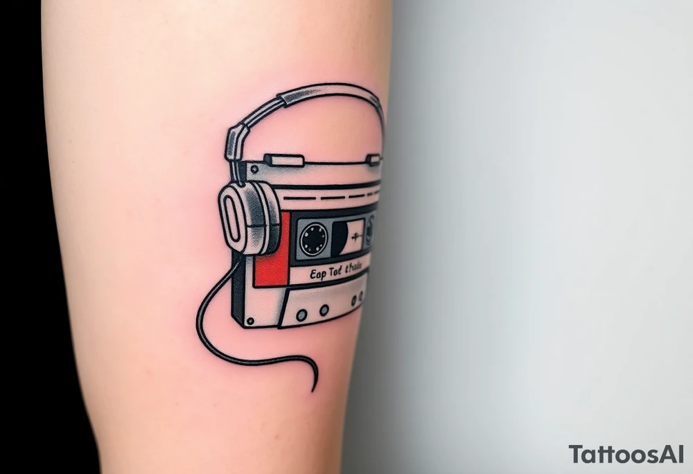 Right outer male calve

Stranger things tattoo
Upside down colors
80s Cassette player with 80s style headphones and a Kate bush running up that hill tape tattoo idea