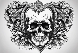 Solid thick lines.
Broken heart with skull.
Respect, honesty 
Not to much detail or fine lines.
Bold tattoo idea