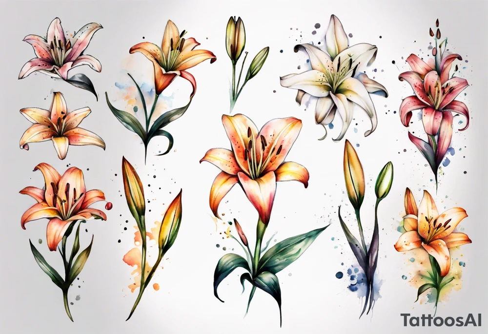 Lilies around the forearm tattoo idea