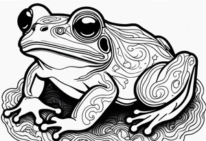 a psychedelic frog tattoo idea