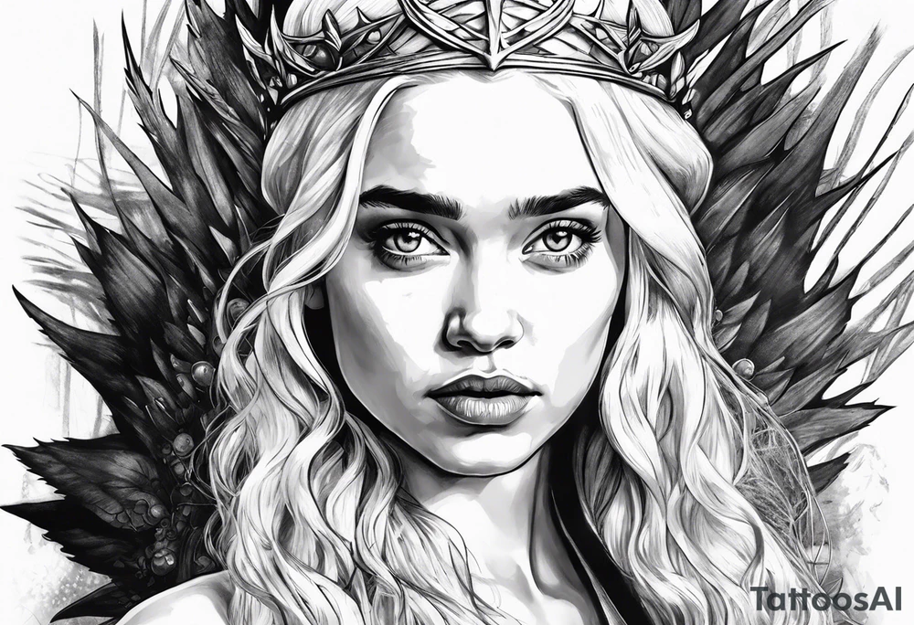 game of thrones daenerys like tim burton the whole figure in the picture tattoo idea
