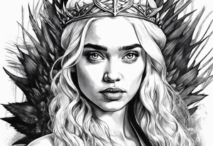 game of thrones daenerys like tim burton the whole figure in the picture tattoo idea