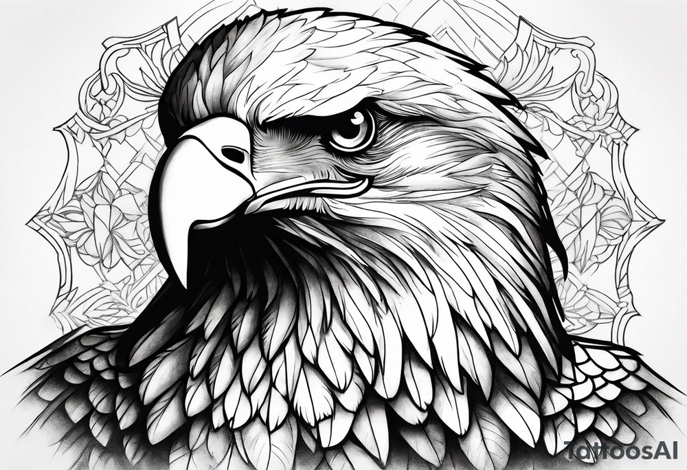 Eagle chest tattoo idea