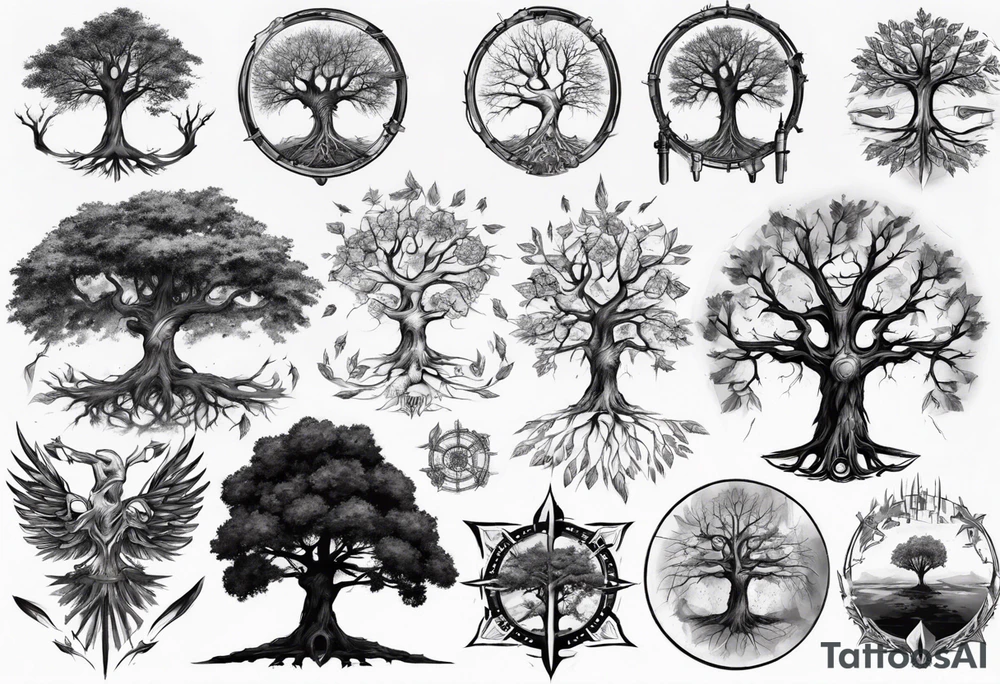 Life tree from sniper bullet tattoo idea
