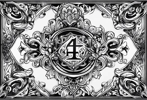 number 4 in a card tattoo idea