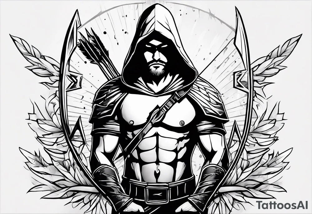 an arrow with only one drip of blood on the tip of it simple line art tattoo idea