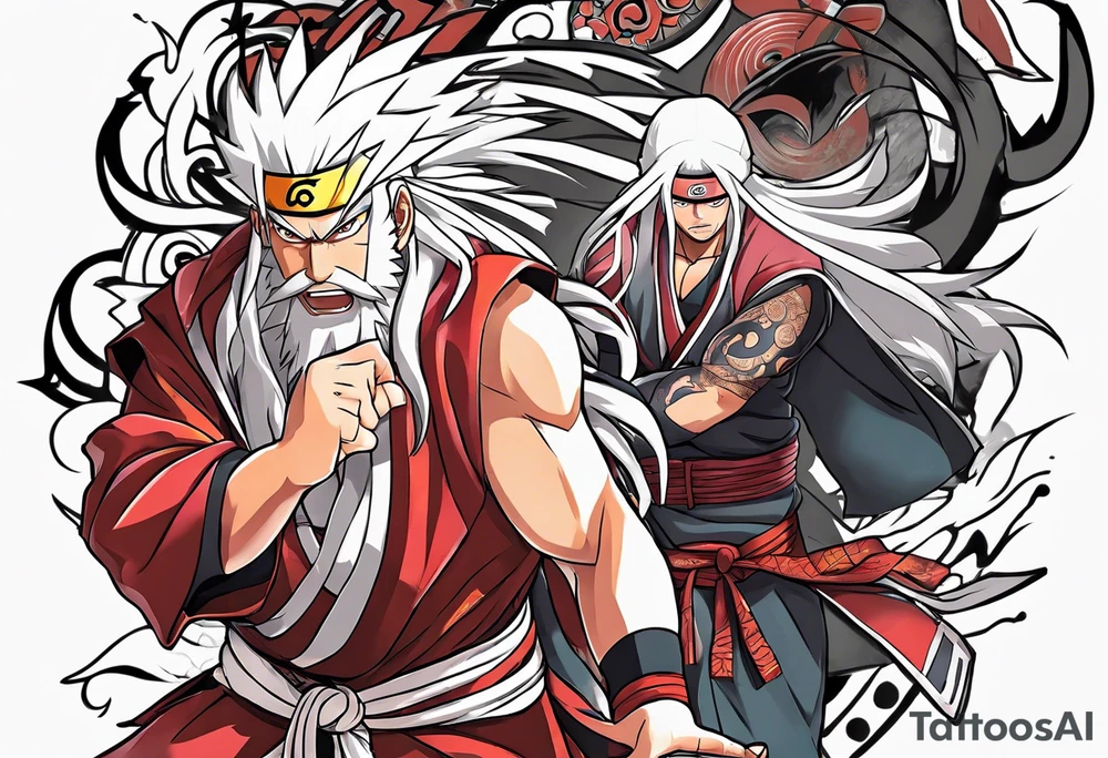 Sage mode jiraiya from the anime naruto tattoo idea