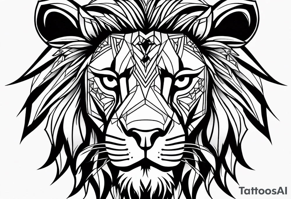 lion face tattoo idea