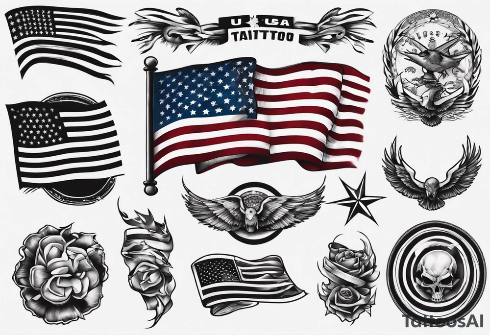 USA flag tattoo idea