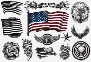 USA flag tattoo idea
