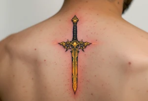 sword, luminous gold tattoo idea