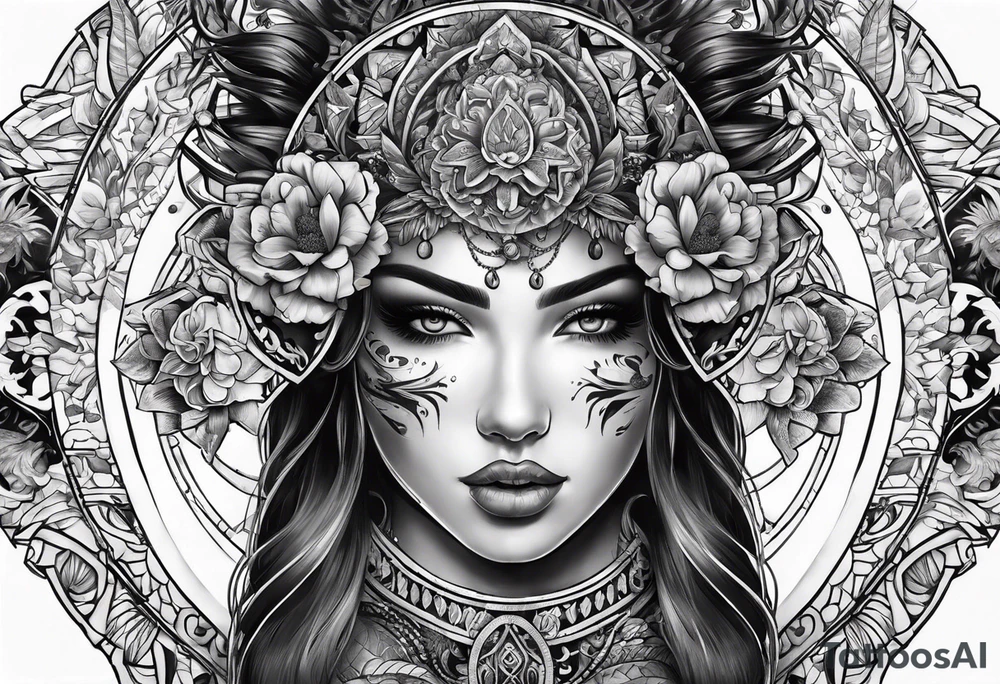 full body tattoo on the back from top to bottom on paper tattoo idea