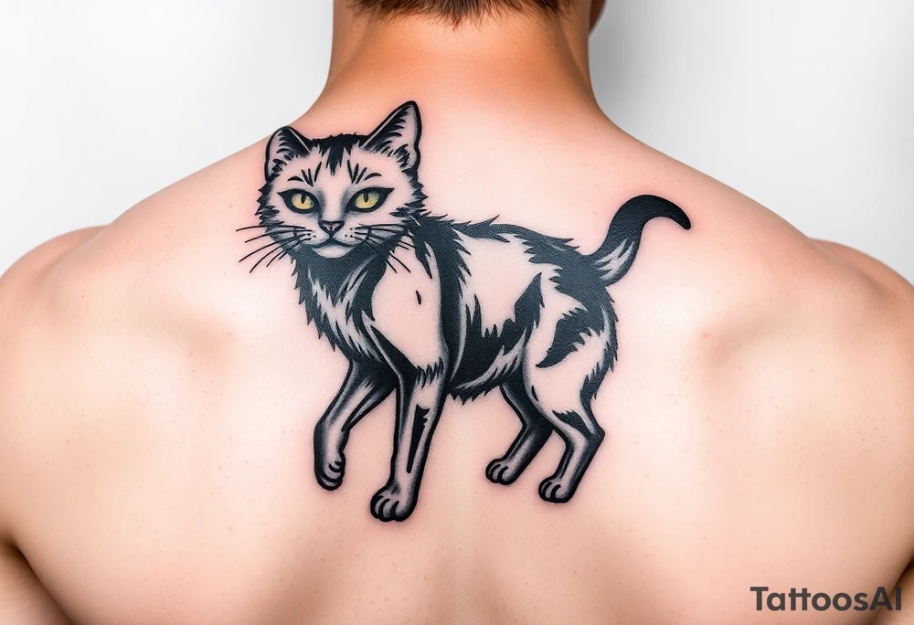black cat tattoo idea