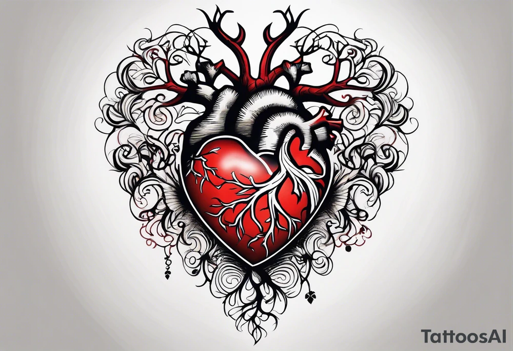 Heart with roots tattoo idea