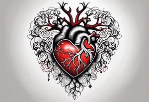 Heart with roots tattoo idea