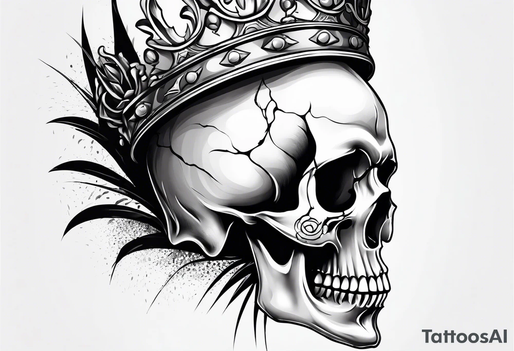 side profile 
skull crown tattoo idea
