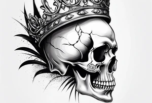 side profile 
skull crown tattoo idea