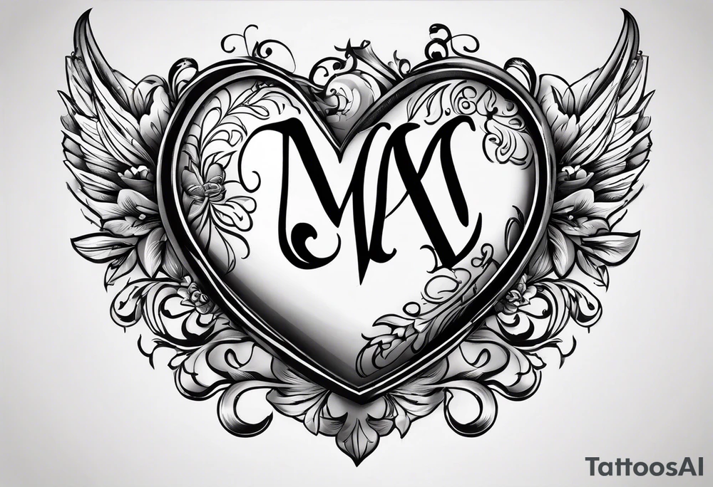 Heart with the letters M&S tattoo idea