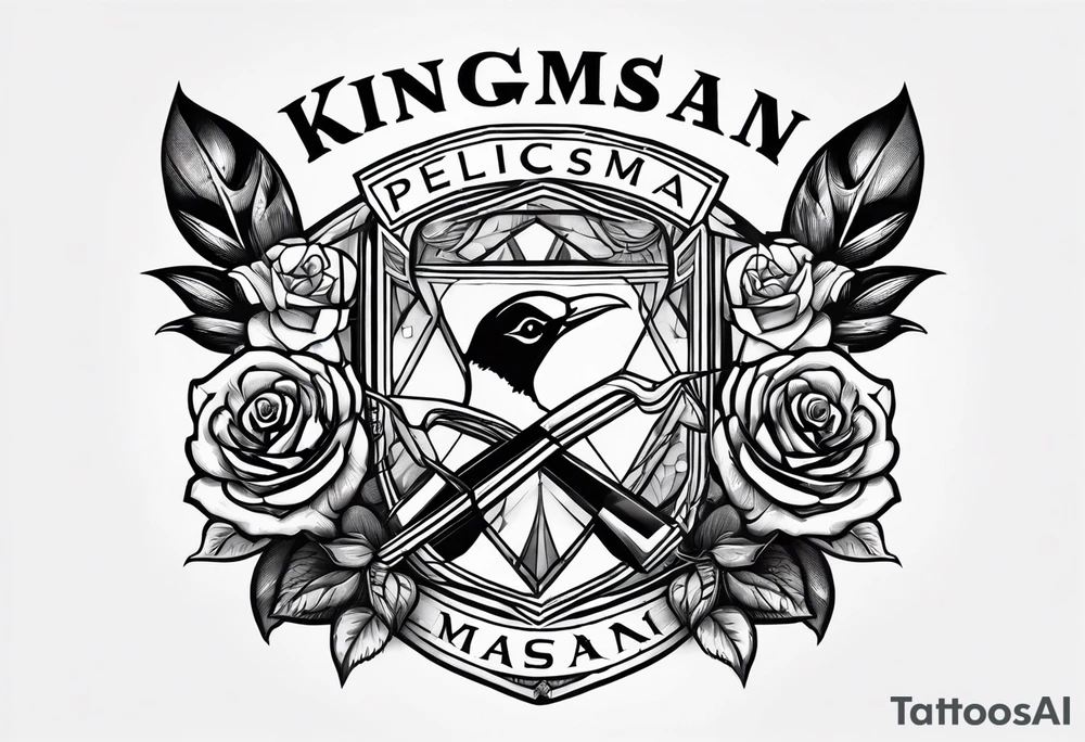 Logo de la pelicula kingsman con rosas tattoo idea