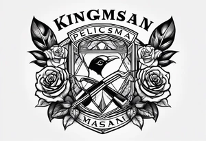 Logo de la pelicula kingsman con rosas tattoo idea