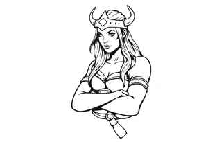 female viking worrier tattoo idea