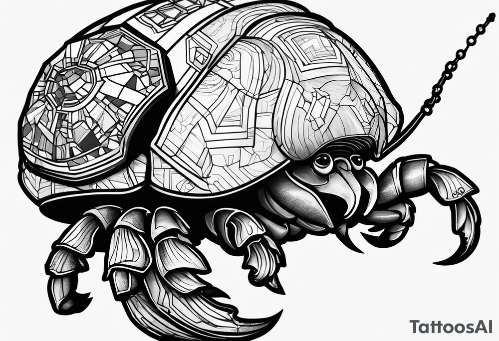hermit crab wearing a storm trooper helmet tattoo idea