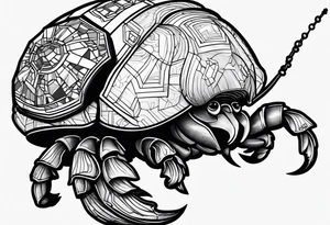 hermit crab wearing a storm trooper helmet tattoo idea