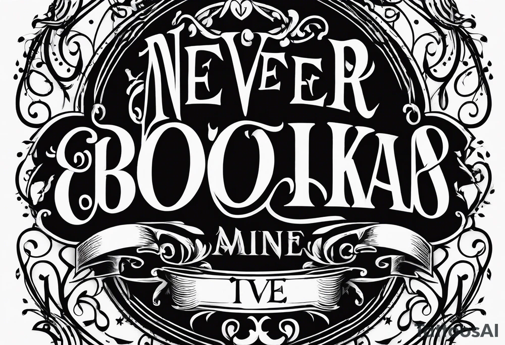 Thin gothic font, text “never broke again” tattoo idea