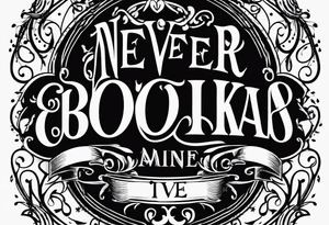 Thin gothic font, text “never broke again” tattoo idea