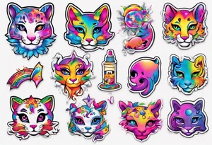 psychological session by lisa frank tattoo idea