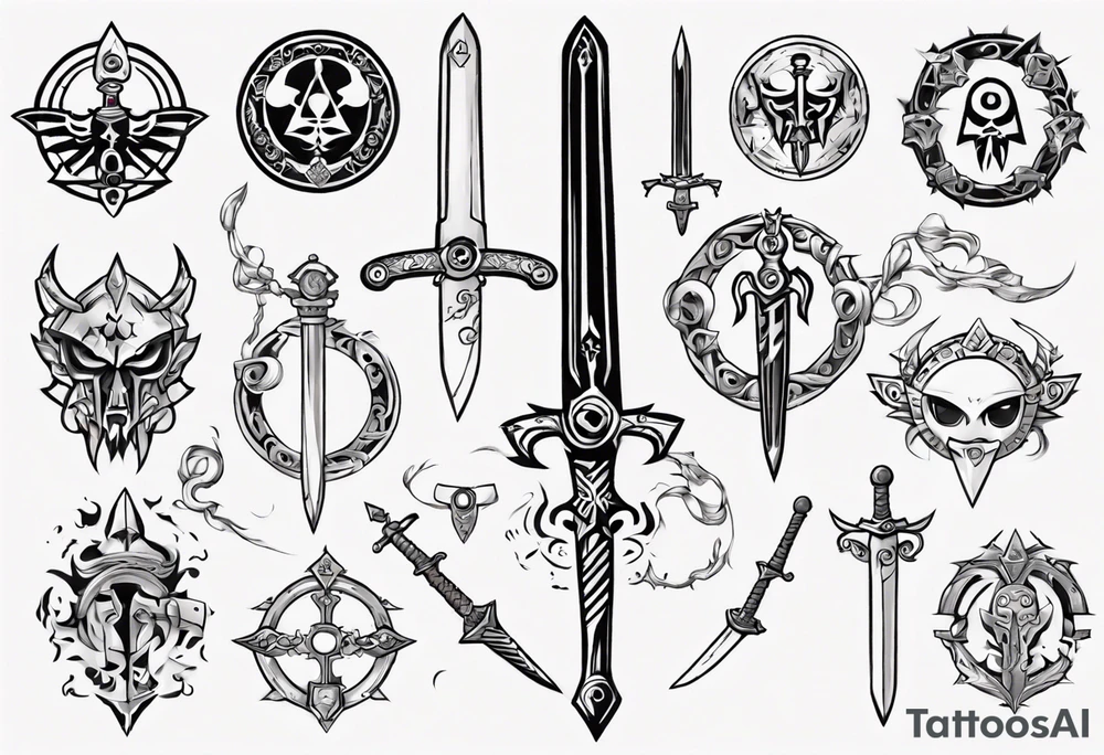 sword with circle around from zelda tattoo idea