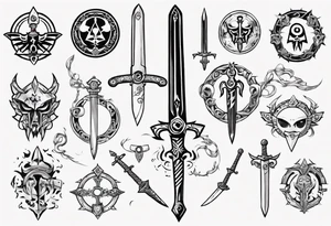 sword with circle around from zelda tattoo idea