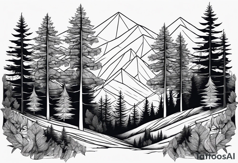 forest on the edges tattoo idea