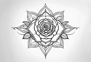 Elvish long rose tattoo idea