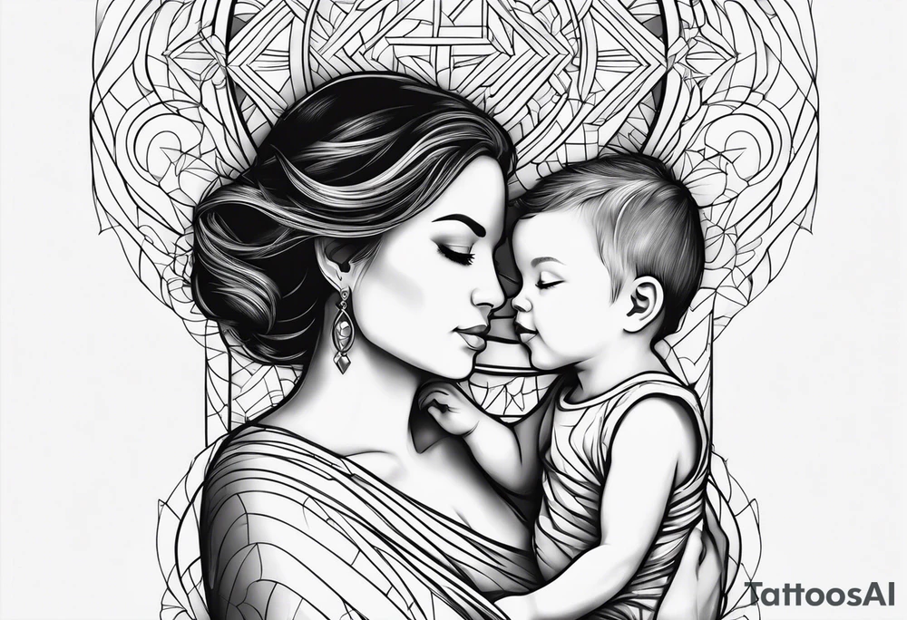 Signe de mère enfant avec initiale Y S tattoo idea