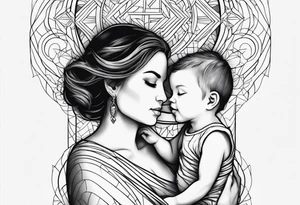 Signe de mère enfant avec initiale Y S tattoo idea
