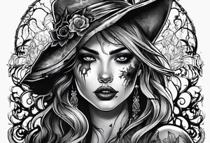 Zombie female tattoo idea
