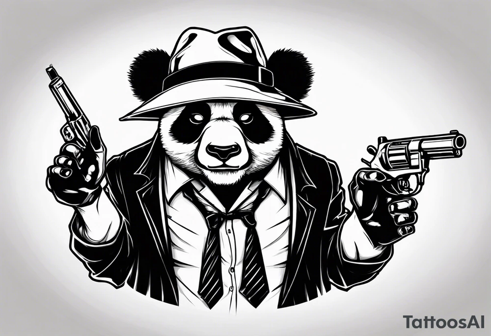 gangster panda evil
smoking with a gun tattoo idea