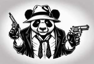 gangster panda evil
smoking with a gun tattoo idea