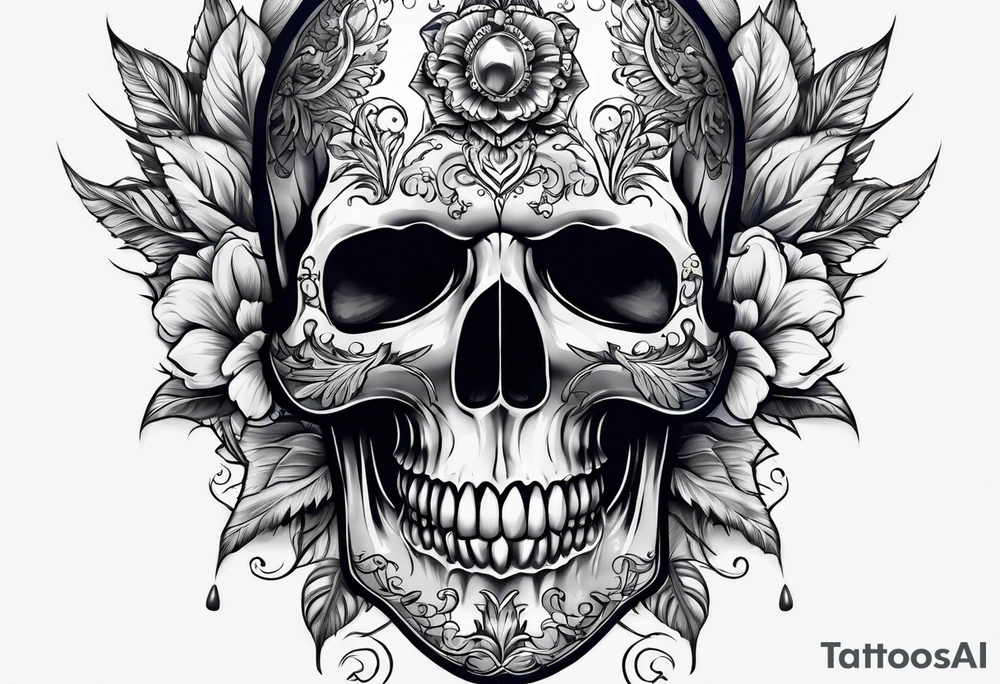 Coverup navy theme skull tattoo idea