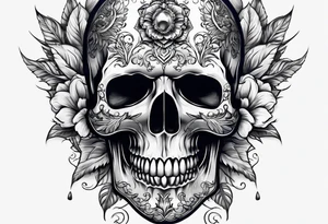 Coverup navy theme skull tattoo idea
