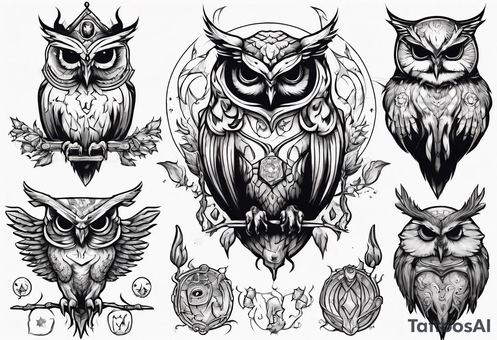 The Demon Owl Stolas, a Prince of Hell who is obsessed with gems, knowledge of astrology and poisonous plants. tattoo idea