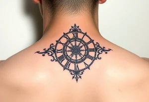 vintage roman numerals within ornate clockwork mechanism tattoo idea