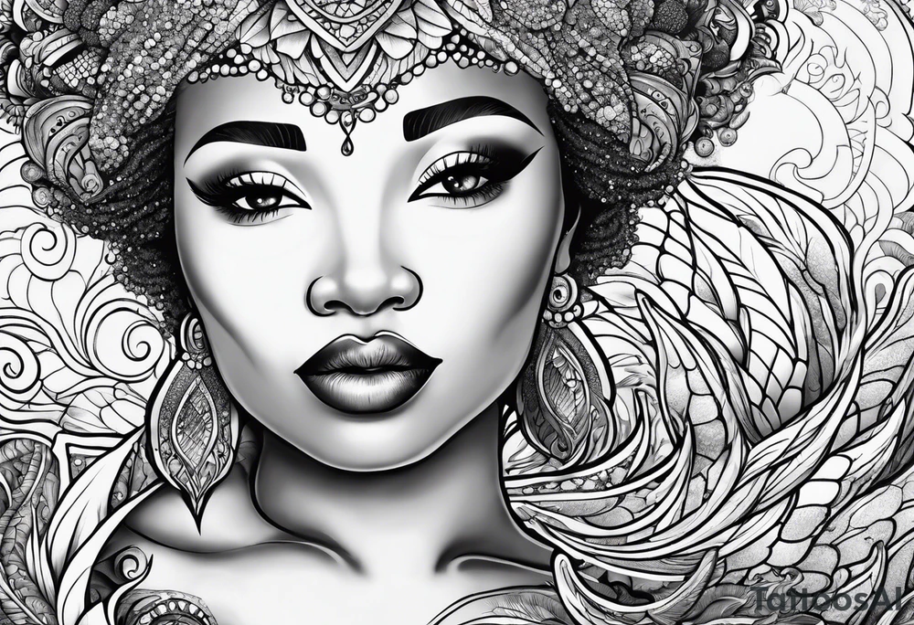 Mandela, mermaid tattoo idea